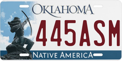 OK license plate 445ASM