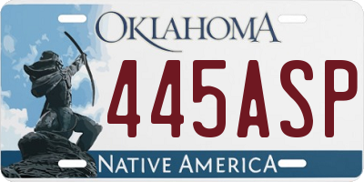 OK license plate 445ASP