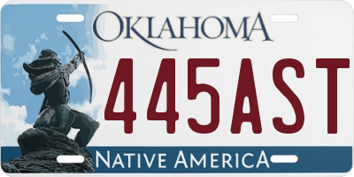 OK license plate 445AST