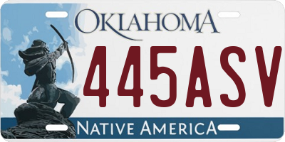 OK license plate 445ASV