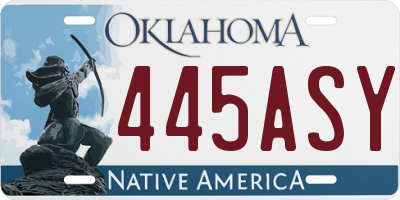OK license plate 445ASY