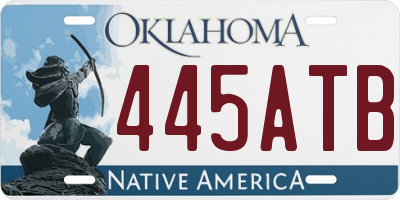 OK license plate 445ATB