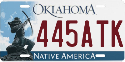OK license plate 445ATK