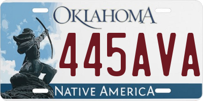OK license plate 445AVA