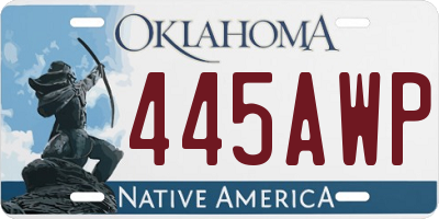 OK license plate 445AWP