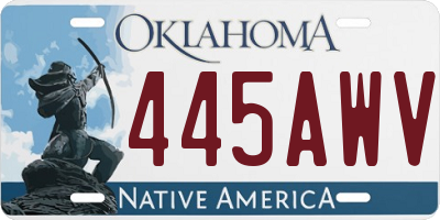 OK license plate 445AWV