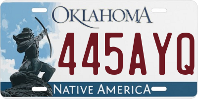 OK license plate 445AYQ