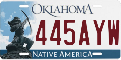 OK license plate 445AYW