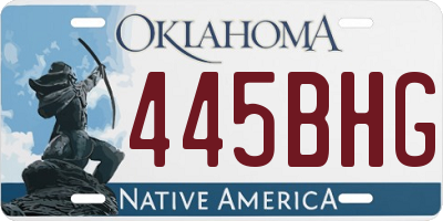 OK license plate 445BHG