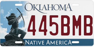 OK license plate 445BMB