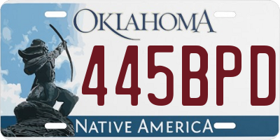OK license plate 445BPD