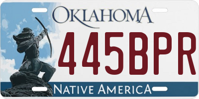 OK license plate 445BPR