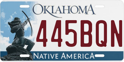 OK license plate 445BQN
