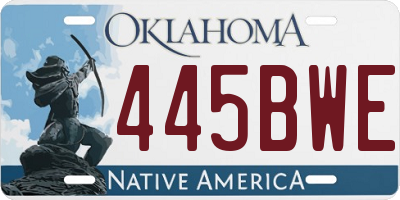 OK license plate 445BWE