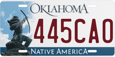 OK license plate 445CAO