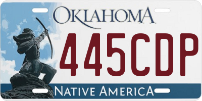 OK license plate 445CDP