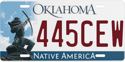 OK license plate 445CEW
