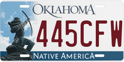 OK license plate 445CFW