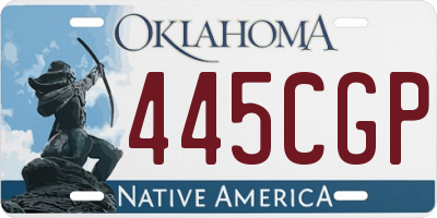 OK license plate 445CGP