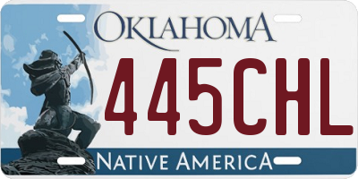 OK license plate 445CHL