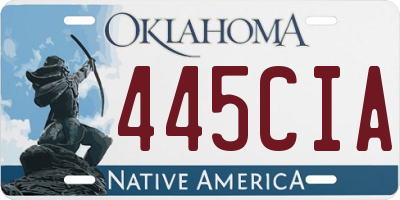OK license plate 445CIA