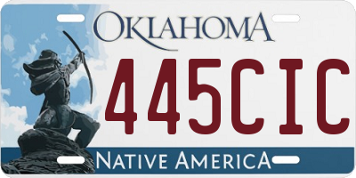 OK license plate 445CIC