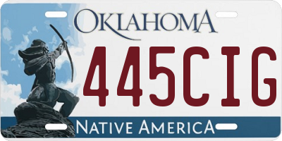 OK license plate 445CIG