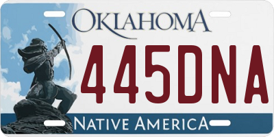 OK license plate 445DNA