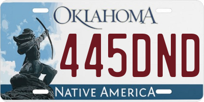 OK license plate 445DND