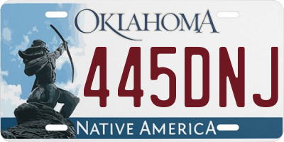 OK license plate 445DNJ