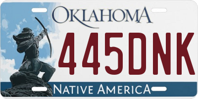 OK license plate 445DNK