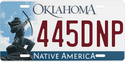 OK license plate 445DNP