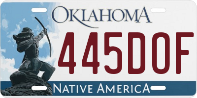 OK license plate 445DOF