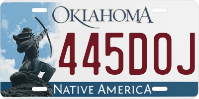 OK license plate 445DOJ