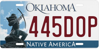 OK license plate 445DOP