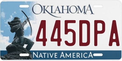 OK license plate 445DPA