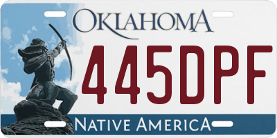 OK license plate 445DPF