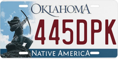 OK license plate 445DPK