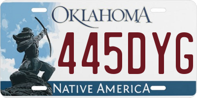 OK license plate 445DYG