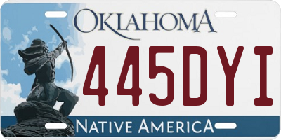 OK license plate 445DYI