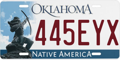 OK license plate 445EYX