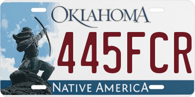OK license plate 445FCR