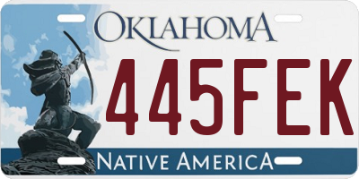 OK license plate 445FEK
