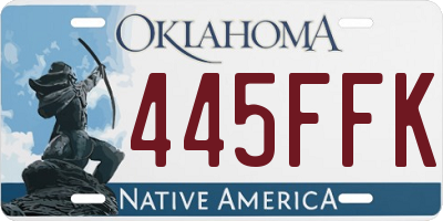 OK license plate 445FFK