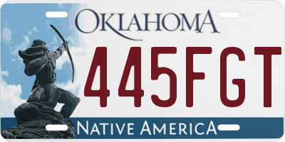OK license plate 445FGT
