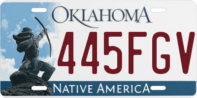 OK license plate 445FGV