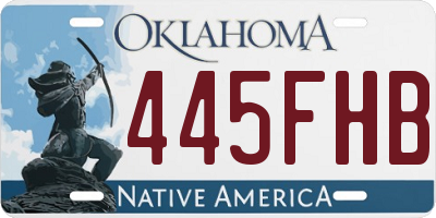 OK license plate 445FHB