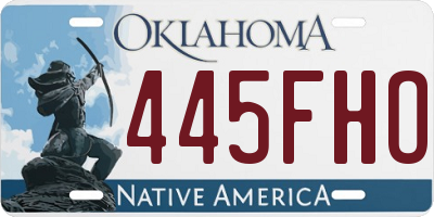 OK license plate 445FHO
