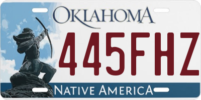 OK license plate 445FHZ