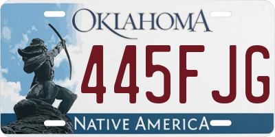 OK license plate 445FJG